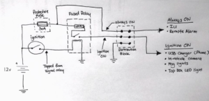 Wiring diagram of my setup - see that fused relay there?