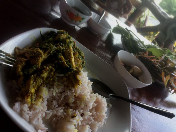 Lunch. The green curry was really spicy. REALLY spicy.