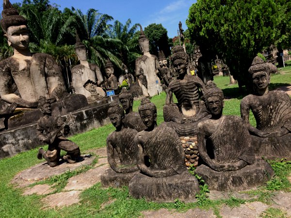 More stone statues in Buddha Park.