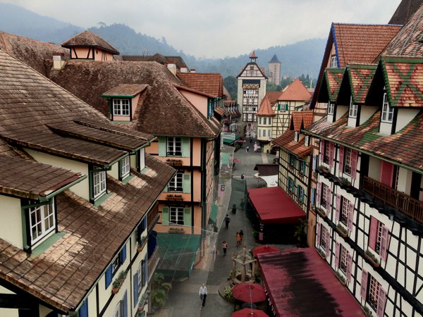 The signature photo viewpoint of Colmar Tropicale, taken from the top of the tower.