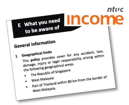 NTUC Income's motorcycle insurance covers part of Thailand.